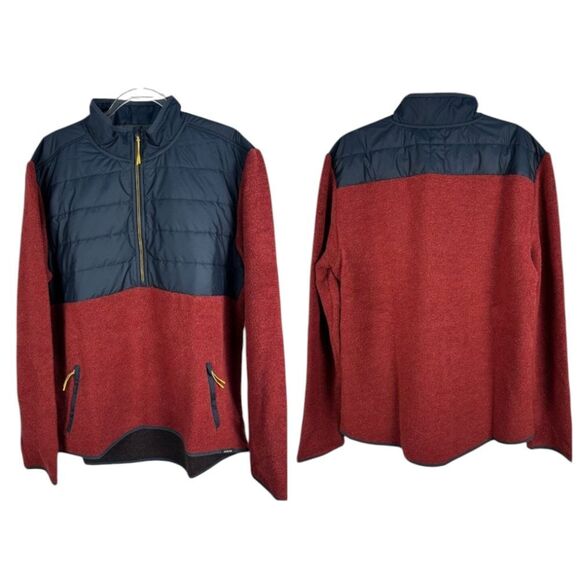 NWT Prana IncrediWool 1/2 Zip Sweater Rust Heather Red Size XL Standard Fit - Picture 9 of 10